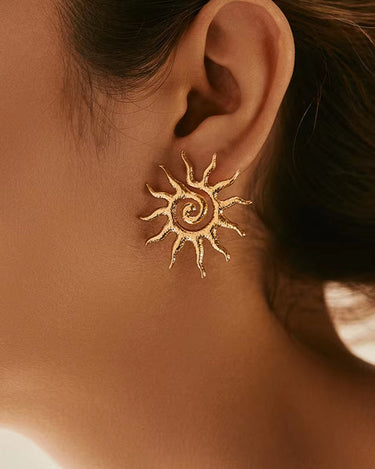 SUNFLOWER SUN STUD EARRINGS GOLD - STUDIO JO STORE